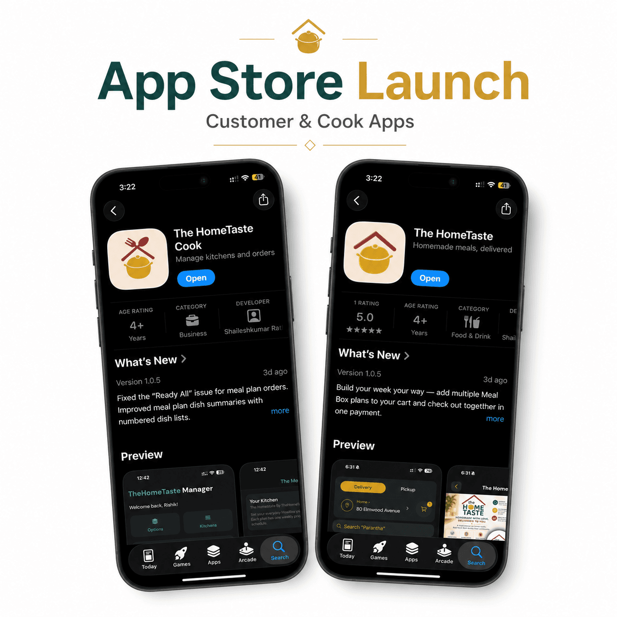 The published App Store listing for the customer app.